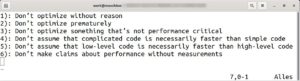 Abbildung 1: Die sechs Regeln aus der Performance-Abteilung der C++ Core Guides klopfen voreiligen Entwicklern auf die Finger.