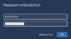 Abbildung 2: Im Authentisierungsdialog gibt zum Beispiel der Lehrer seine Zugangsdaten ein, um einen neuen Raum zu erstellen.