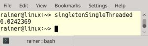 Abbildung 3: 40 Millionen Single-threaded Singleton-Aufrufe.