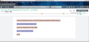 Abbildung 4: Etherpad bietet eine pfiffige Form der Versionsaufzeichnung.