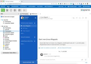 Abbildung 6: Die Slack-Alternative Mattermost lässt sich ebenfalls direkt in den Kopano-Client WebApp einbinden.