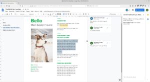 Abbildung 8: Google Docs stellt Chat und Kommentare in jeweils eigenen Spalten dar.