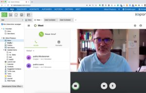 Abbildung 8: Kopano erlaubt es über Meet auch, Videokonferenzen direkt aus der Software heraus zu führen.