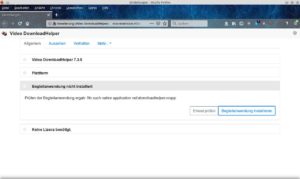 Abbildung 1: Wer Video DownloadHelper auch mit HLS- und DASH-Streams f&uuml;ttern m&ouml;chte, sollte die Begleitanwendung nachr&uuml;sten.