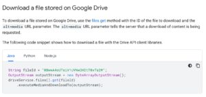 Abbildung 3: Au&szlig;er Java, Python und Node.js bietet Google wenig Hilfe bei der Nutzung der Google-Drive-API.