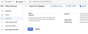 Abbildung 5: JSON-Download nach dem Anlegen eines Desktop-Clients auf der API-Console im Reiter <span class="ui-element">Credentials</span>.