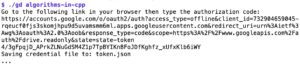 Abbildung 6: Beim ersten Start erwartet das Programms aus <a href="#artRef-l1">Listing&nbsp;1</a> die Datei &raquo;credentials.json&laquo; und gibt eine URL aus, die den User im Browser durch den Google-Oauth2-Flow leitet.
