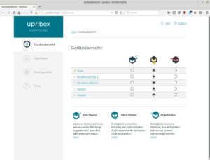 Abbildung 1: Sehr &uuml;bersichtlich pr&auml;sentiert sich das Dashboard der Upribox.