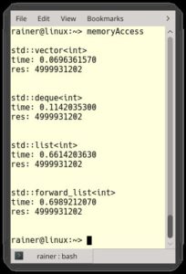 Abbildung 6: Ausf&uuml;hrungszeit f&uuml;r die Summation unter Linux.