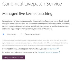Abbildung 1: Canonicals Livepatch-Service erfordert eine Anmeldung.