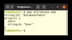 Abbildung 2: F&uuml;r das Attribut &raquo;#[DatabaseTable("User")]&laquo; liefert die Reflection-API korrekt &raquo;DatabaseTable&laquo; als Name und &raquo;User&laquo; als Parameter. Alle Parameter sind dabei in ein Array verpackt.