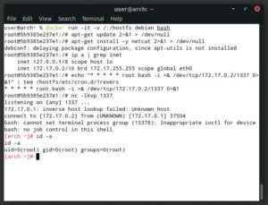 Abbildung 3: Die Befehle dienen dazu, mithilfe eines Cronjobs eine TCP-Verbindung zwischen Docker-Container und Host-System aufzubauen.