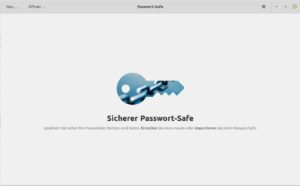 Abbildung 13: Bei PasswordSafe fehlen so ziemlich alle herkömmlichen Bedienelemente.