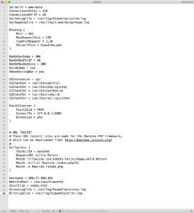 Abbildung 2: W&auml;hrend andere HTTP-Server ihre Konfigurationsdateien in viele Einzelteile aufteilen, begn&uuml;gt Hiawatha sich mit einer eher kleinen Anzahl notwendiger Zeilen.