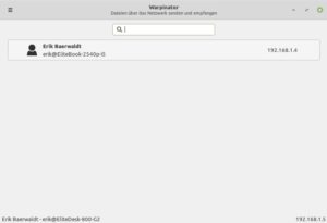 Abbildung 8: Das Programmfenster von Warpinator bedarf keinerlei Einarbeitung.