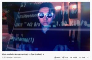 Abbildung 1: Ein sehenswerter Clip &uuml;ber Fiktion und Realit&auml;t im Programmieralltag. Quelle: Youtube