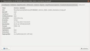 Abbildung 2: Hybride Rechnungen mit eingebettetem XML-Code sind als solche im Eigenschaftsdialog erkennbar.