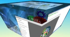 Abbildung 4: Mit Compiz ger&auml;t das Umschalten zwischen den virtuellen Desktops zum 3D-Ereignis.