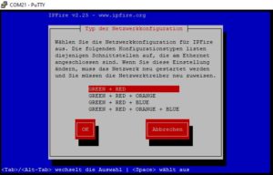 Abbildung 2: Die Abfrage der gewünschten Netzwerkkonfiguration im Assistenten.