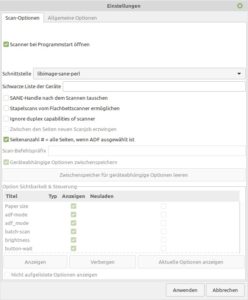 Abbildung 4: Hardware-spezifische Einstellungen nehmen Sie in einem eigenen Dialog vor.