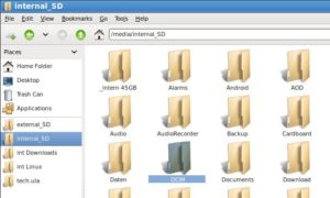 Abbildung 5: Ein selbst kompiliertes UserLAnd erlaubt den Zugriff auf Android-Dateisysteme wie unter Android&nbsp;9.