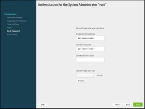 Abbildung 1: Abfrage des Root-Passworts durch YaST2-Firstboot beim ersten Start.