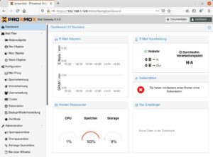 Abbildung 2: Die Bedienung des Proxmox Mail Gateway erfolgt komfortabel &uuml;ber eine Weboberfl&auml;che.
