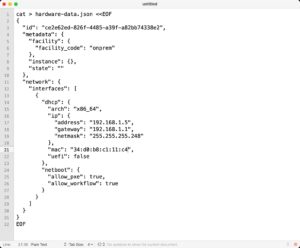 Abbildung 3: Hardware fügt der Admin in Tinkerbell per JSON-Datei ein, wobei der Dienst über das einzelne Blech gar nicht so viel wissen muss.