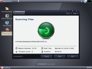 Abbildung 4: Die Comodo Rescue Disk stellt verschiedene Scanmodi zur Auswahl.