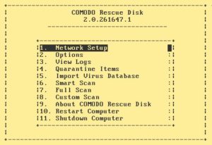 Abbildung 5: Auch Freunde des Textmodus kommen bei der Comodo Rescue Disk auf ihre Kosten.