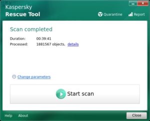 Abbildung 8: Das Kaspersky Rescue Tool kommt mit einer schlichten Oberfläche.