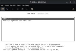 Abbildung 1: LFS in der Grub-Auswahl. Der Bootloader geh&ouml;rt zur Minimalausstattung des selbstgebauten Linux.