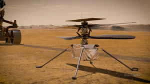 Abbildung 2: Der Mars-Helikopter Ingenuity unternahm im April 2021 auf dem roten Planeten erste Flugversuche. Quelle: ASA/JPL-Caltech