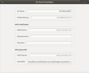 Abbildung 7: Der Assistent zur Anlage von E-Mail-Konten fällt in Geary sehr spartanisch aus.