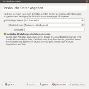 Abbildung 9: Der Assistent von KMail legt Konten fast vollautomatisch an.