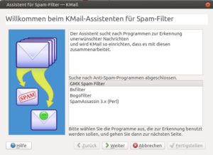 Abbildung 10: Spam-Filter binden Sie als externe Programme ein, wobei KMail mit allen gängigen Lösungen kooperiert.