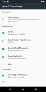 Abbildung 1: MicroG ersetzt diverse Google-Bibliotheken.