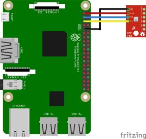 Abbildung 2: Der Schaltplan für den BME280 am Raspberry Pi (Verschaltung von vorn).