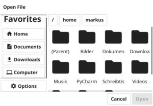 Abbildung 3: Die Funktion »dialog.ShowFileOpen()« zeigt einen einfachen Dateiauswahldialog an.
