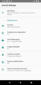 Abbildung 3: MicroG, der Ersatz f&uuml;r die Google-Play-Dienste.
