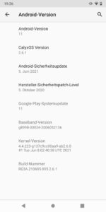 Abbildung 3: CalyxOS basiert auf Android&nbsp;11, Updates gibt es monatlich.