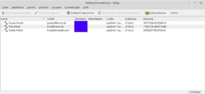 Abbildung 4: Die Oberfläche von Kgpg sticht durch die farbig hervorgehobene Vertrauensstufe der einzelnen Schlüssel ins Auge.