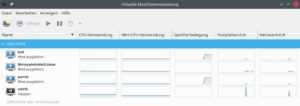 Abbildung 1: Vier virtuelle Maschinen zum Spielen: zweimal Linux f&uuml;r den Angreifer, zwei Opfer.
