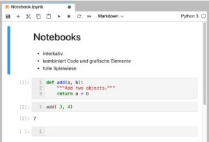 Abbildung 2: Ein Beispiel-Notebook mit verschiedenen Elementen.