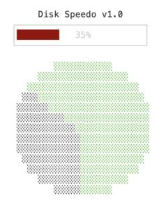 Abbildung 2: Der grüne Tacho signalisiert einen Löschvorgang, der Plattenplatz freigibt.