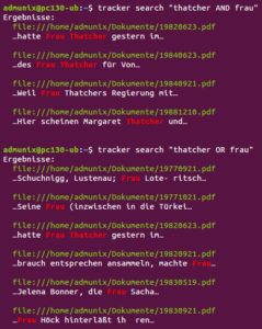 Abbildung 2: Die Begriffe &raquo;AND&laquo;, &raquo;OR&laquo; und &raquo;NOT&laquo; dienen bei der Suche in Tracker zur logischen Verkn&uuml;pfung.