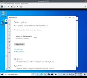 Abbildung 6: Ohne Ma&szlig;nahmen zur Verschleierung erkennt schon der Standard-Virenschutz von Windows&nbsp;10 die Meterpreter-Payload als Trojaner, doch das lie&szlig;e sich leicht umgehen.