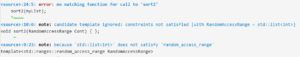 Abbildung 7: Fehlgeschlagene Instanziierung von »sort2(myList)«.