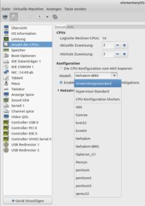 Abbildung 8: In VMM können Sie sogar einzelne Chipsätze einstellen.