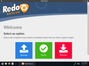 Das Live-System Redo Rescue hilft beim Erstellen von Backups und deren Wiederherstellung.